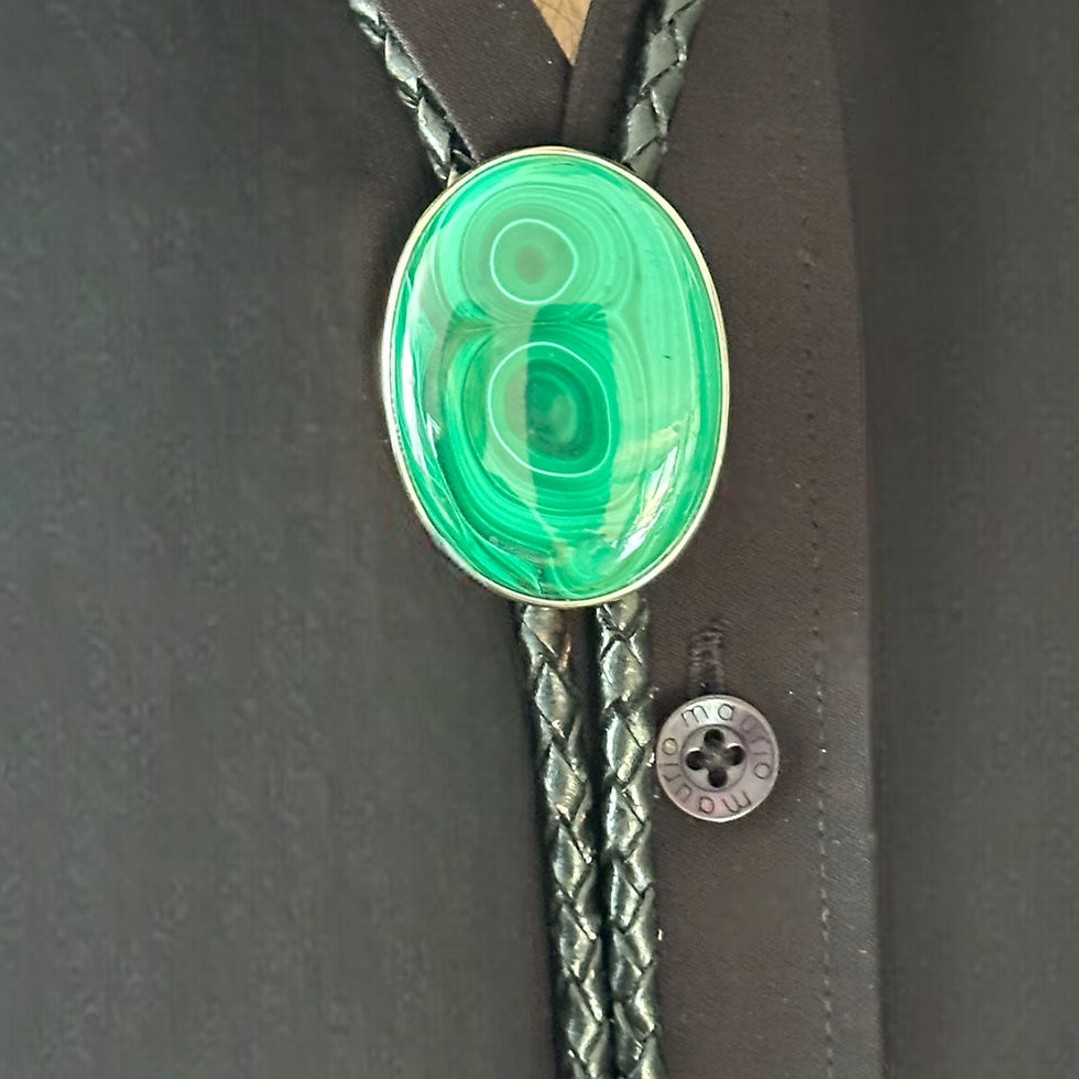 Thumbnail: Malachite Leather Bolo Necklace