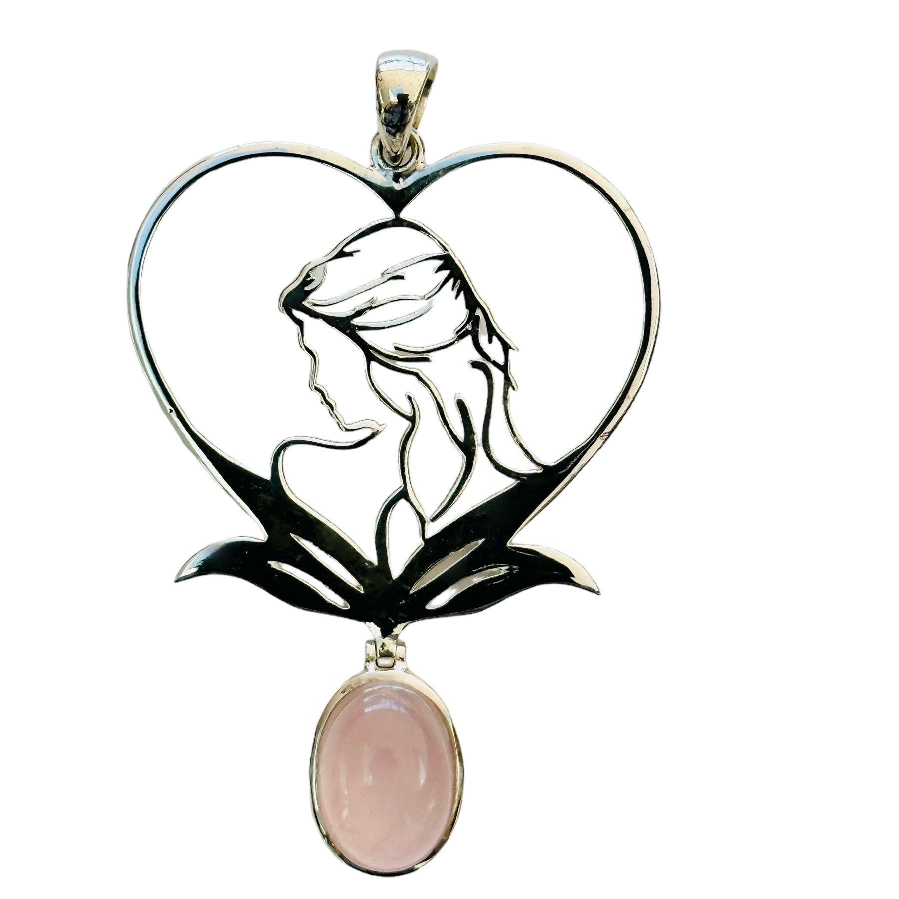 Divine Goddess Rose Quartz Pendant