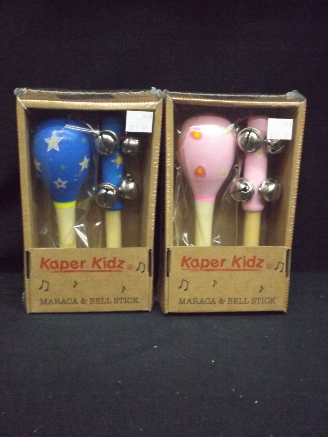 Wooden Maraca and Bell Stick Set