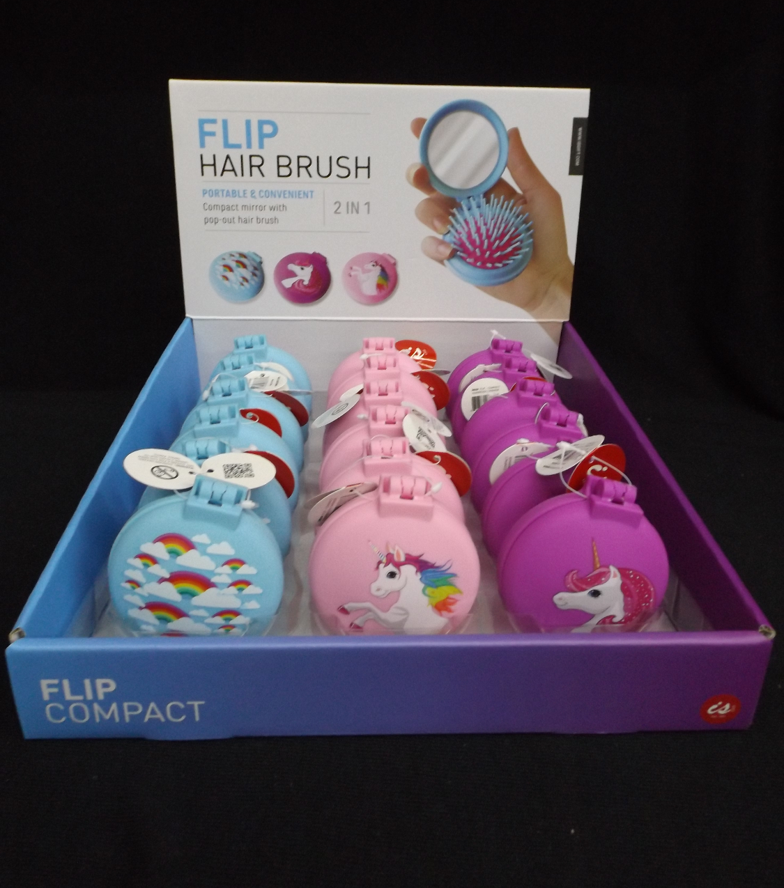 Flip Compact Mirror and Brush