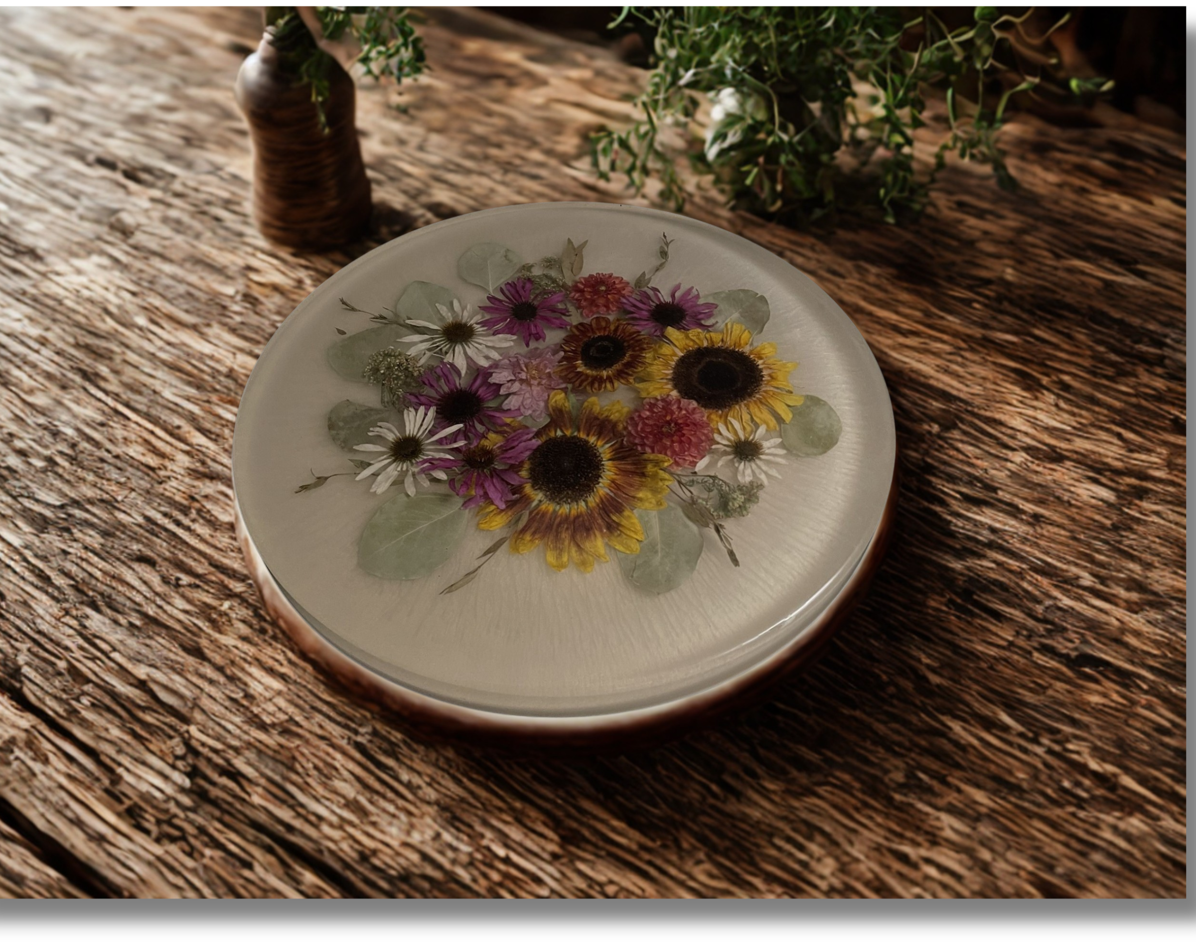 Sunflower and Coneflower Lazy Susan