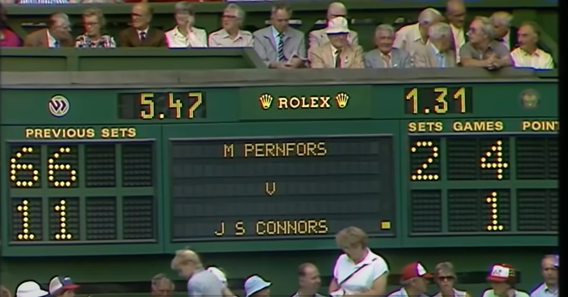 Connors Pernfors Tennis Score Board
