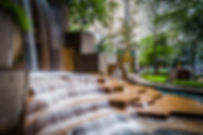 Sustainable Building fountain and courtyard