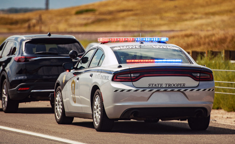 State Trooper at a traffic stop