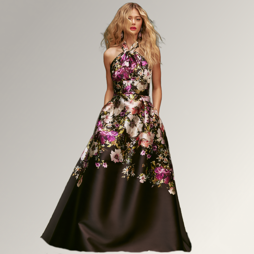 Frascara, ballgown, print gown