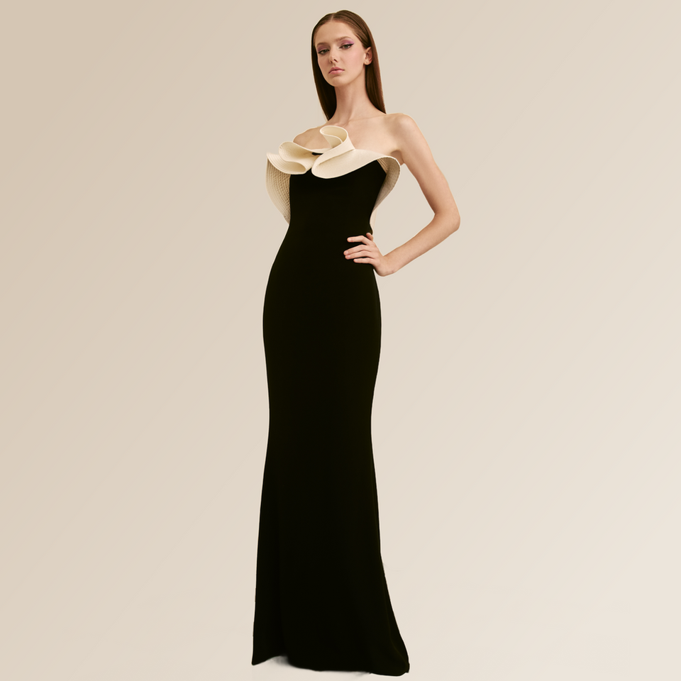 Audrey Brooks black gown