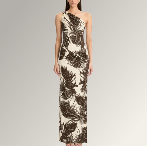 Oscar de la Renta feather long dress