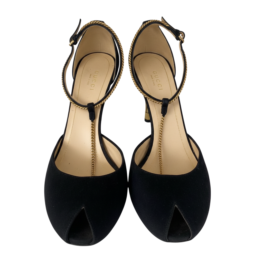 Gucci Black & Gold Heels - Size 36