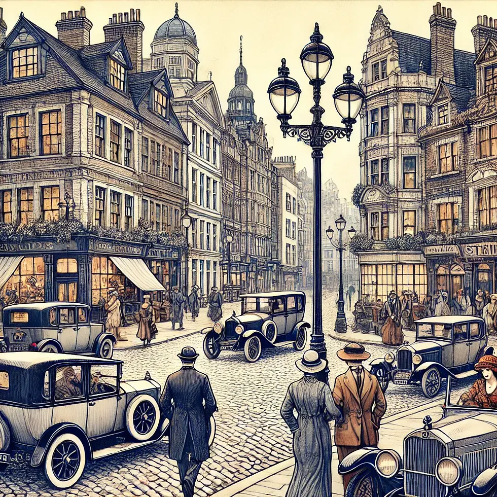 a sketched vision of 1920's England with the thought of Legacy 