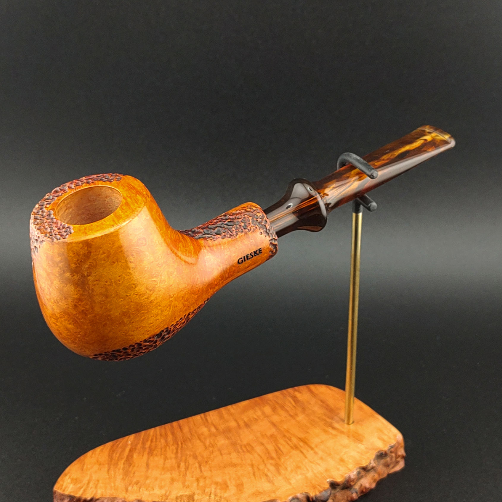 rusticated straight tobacco pipe
