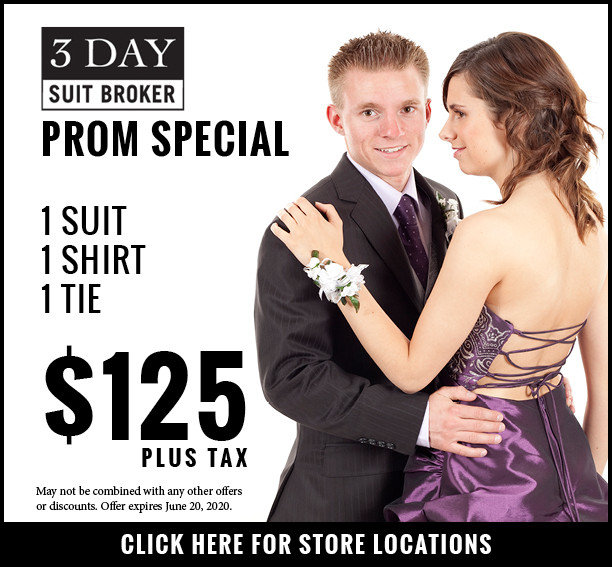 Men's ReadyMade Prom and Formal Wear 3 Day Suit Broker