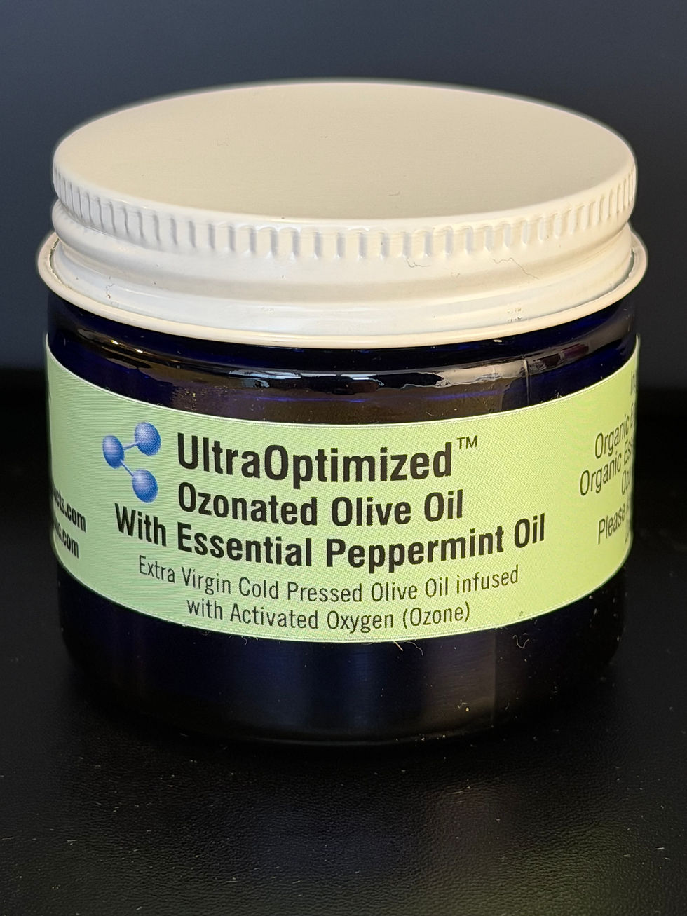 12 - 50ml Glass Jar Ozonated Olive Oil With Essential Peppermint Oil - Wholesale