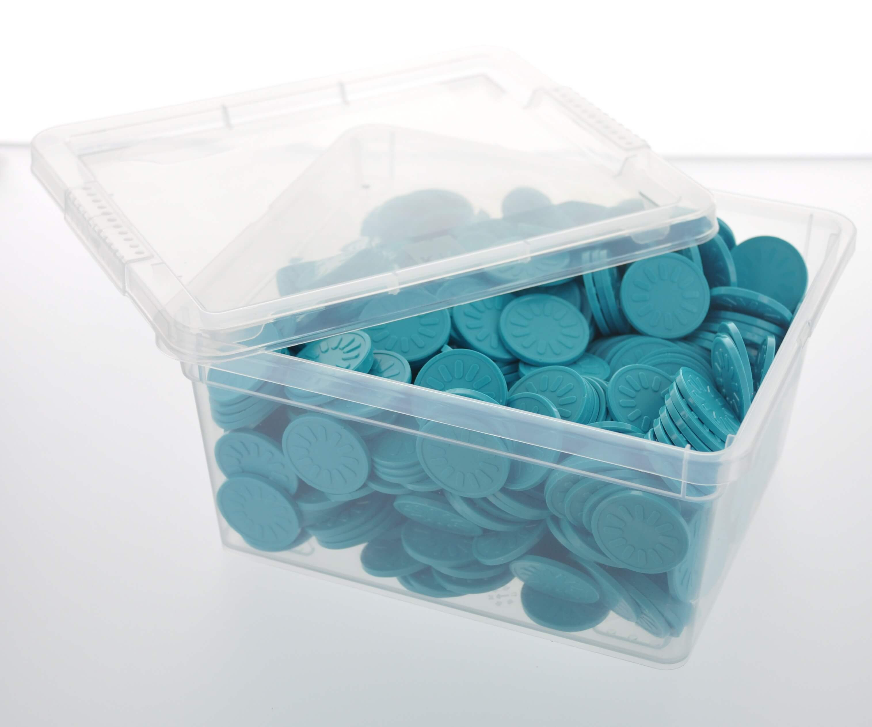 Box of 500 29mm Aqua 'Sun' Embossed Tokens