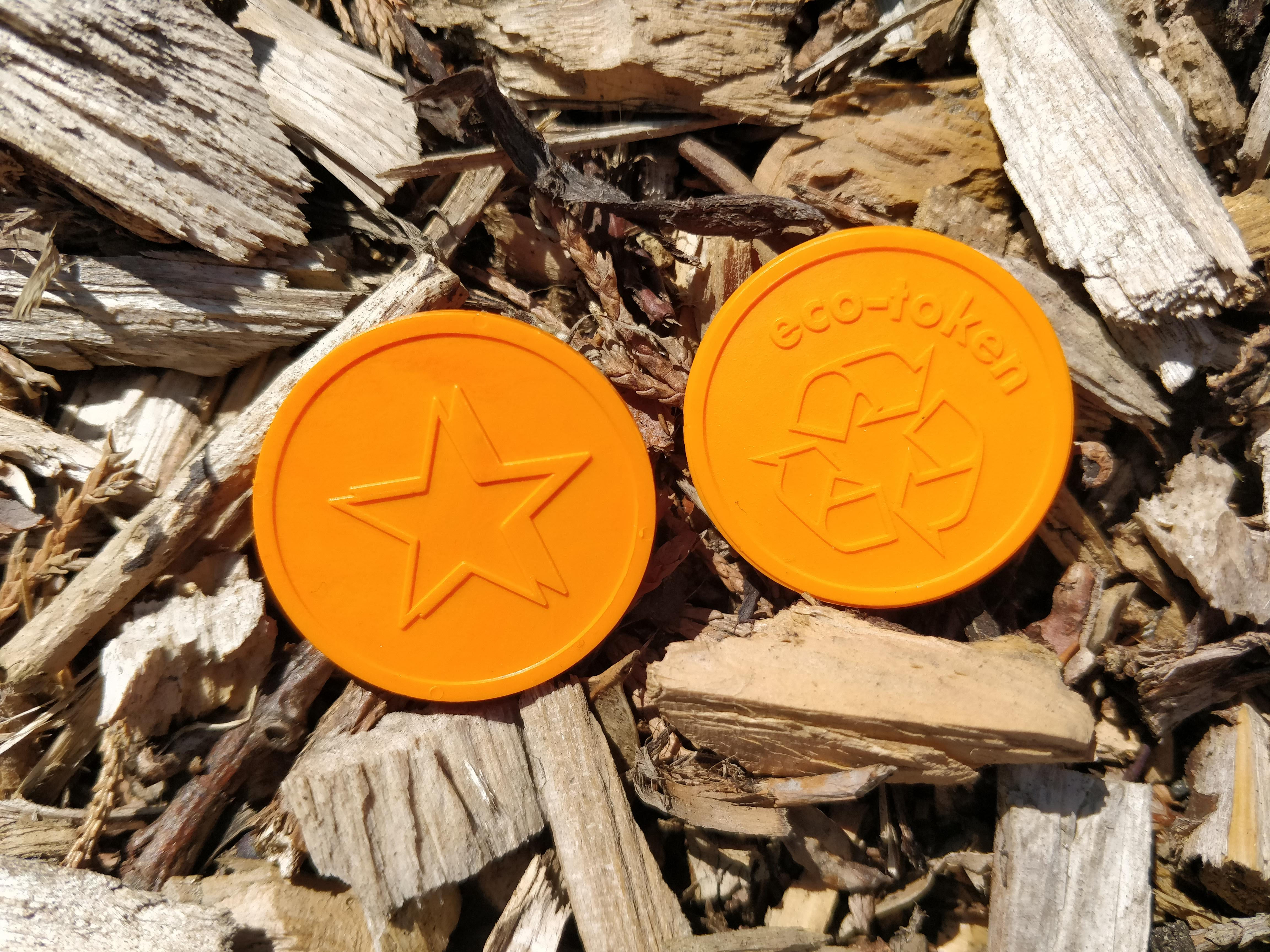 Large Orange Eco Star Tokens 35mm - Pack of 500
