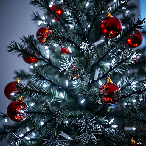zoomed in christmas tree lights white and modern red.jpg