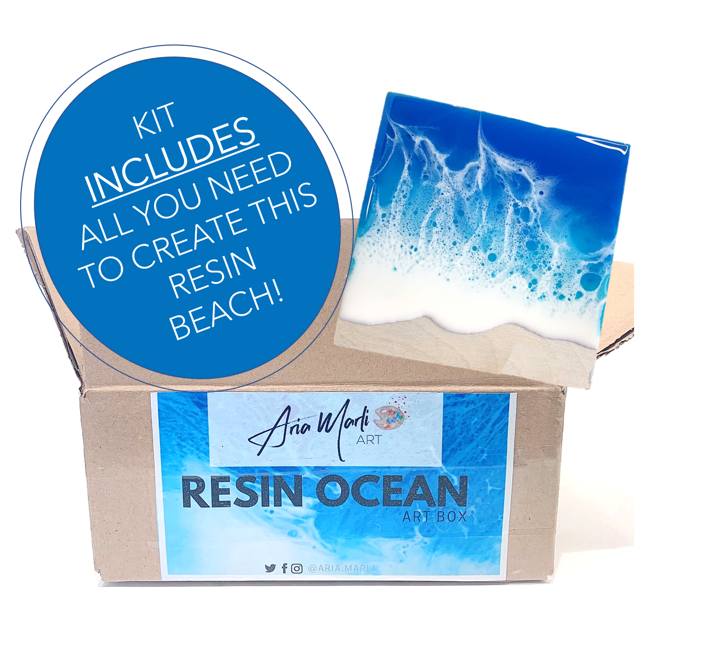 Resin Beach Scape Art Box + Video Tutorial- Kit Includes all you need!