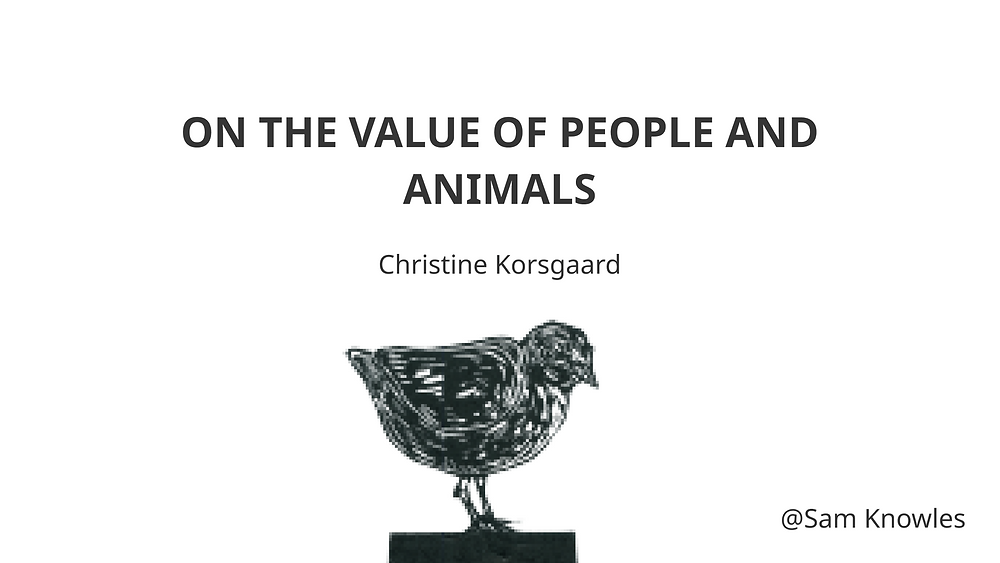 On the Value of People and Animals