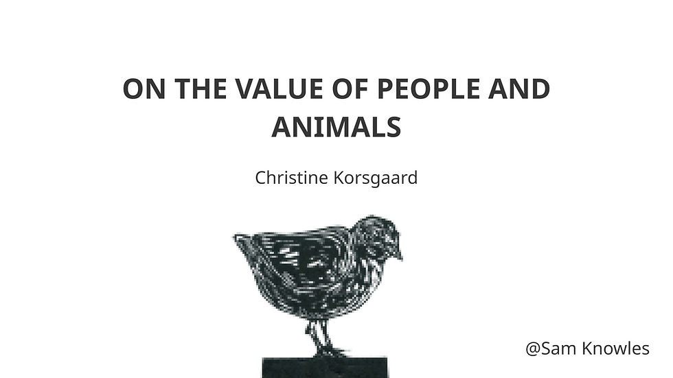 On the Value of People and Animals