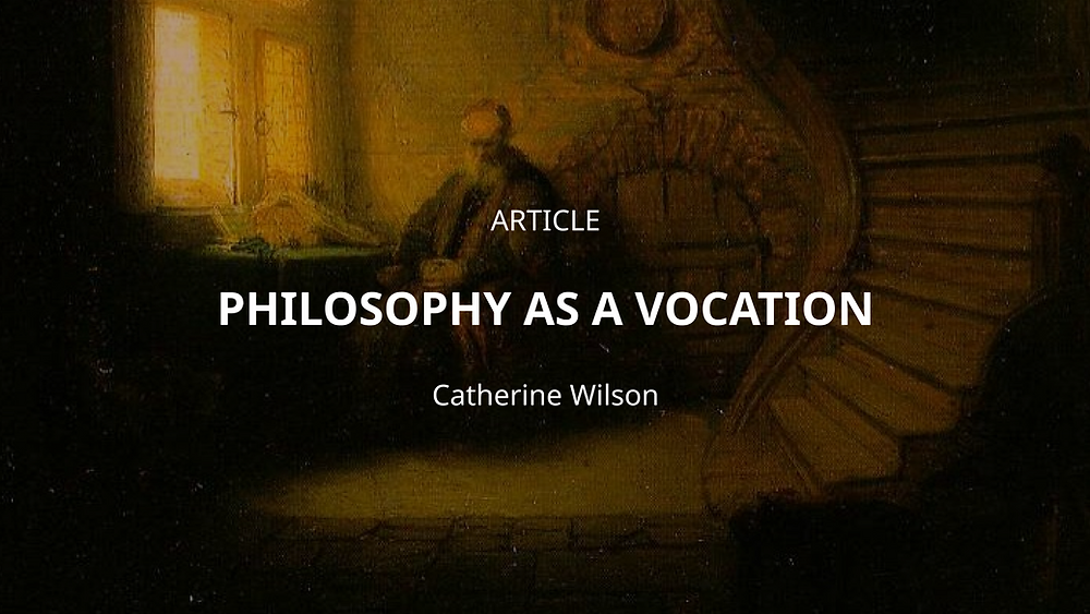 Philosophy as a Vocation