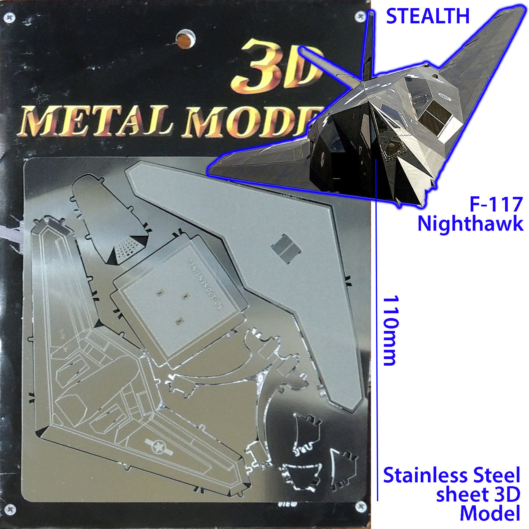 3D Stainless Steel Model: Stealth