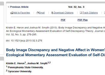 Not How I Want to Look, Not How I Should Look: Body Image Self-Discrepancy & Negative Affect