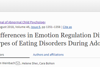 Could Emotion Regulation in Adolescents be Related to Different Eating Disorder Types?