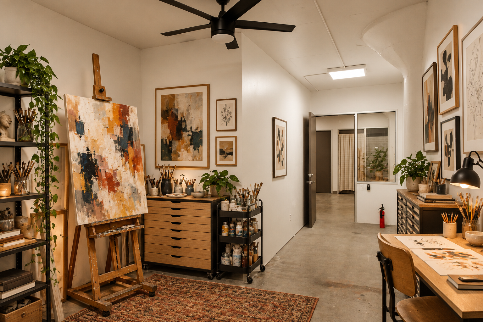 Virtually staged painting & illustration studio