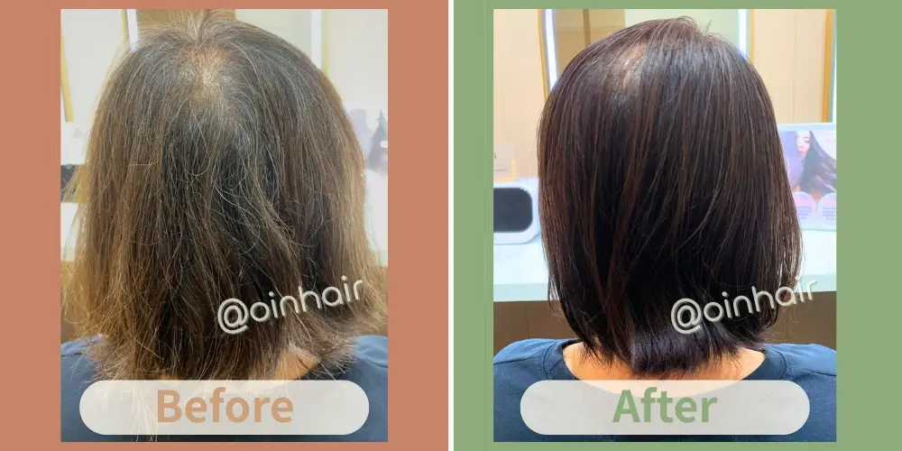 OiN Hair 染護合一修復案例 - 修復受損毛鱗片，還原亮麗絲滑髮質