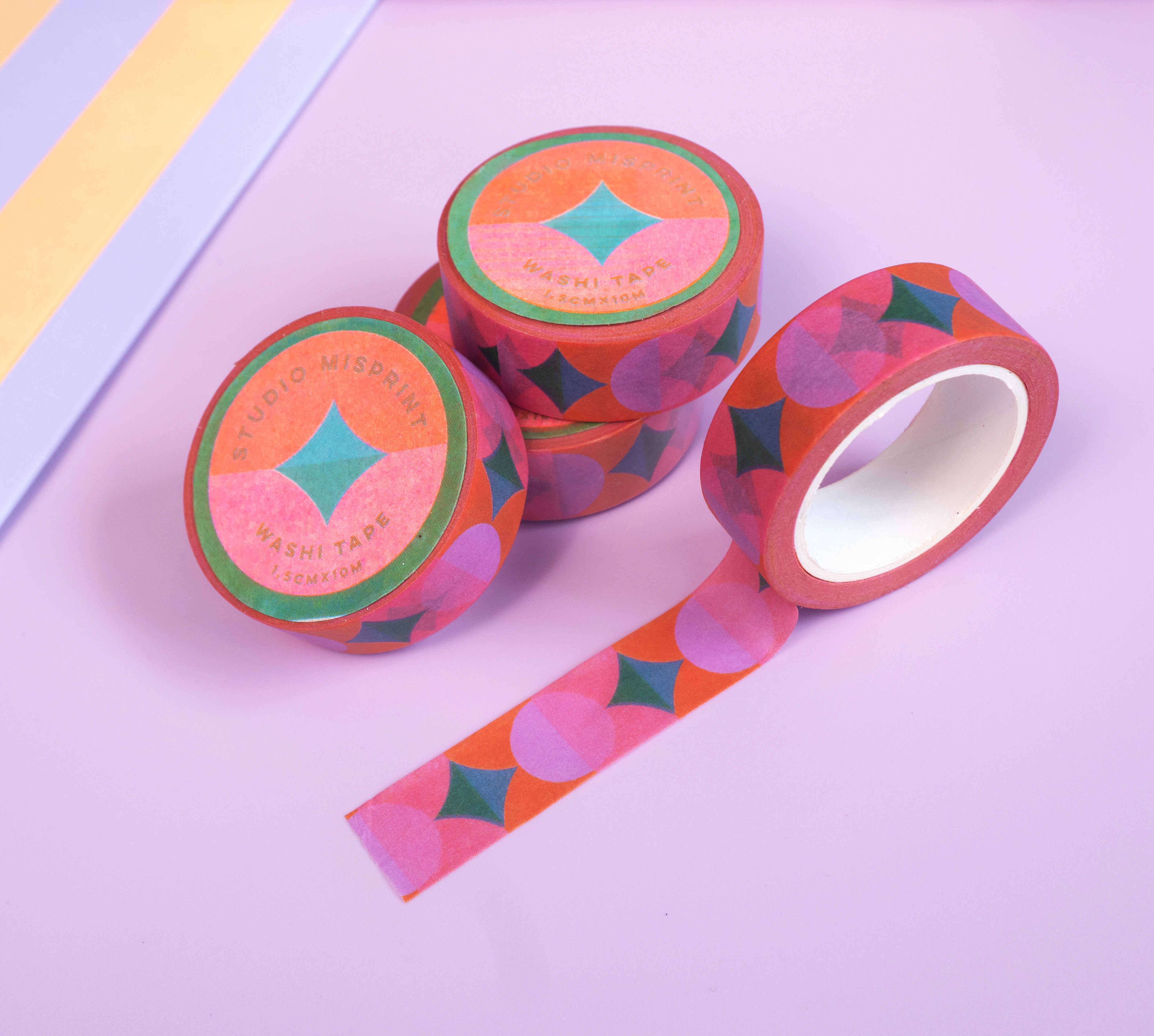 Retro geometrisch patroon washi tape