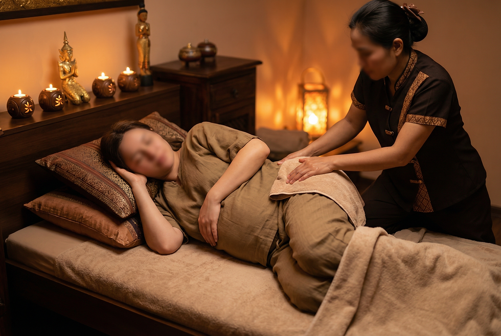 Zwangerschapsmassage bij Thai Massage Sabai Amsterdam Noord – veilige massage voor aanstaande moeders met rugpijn en bekkenpijn.