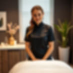 Thaise vrouw die Thaise massages geeft aan personeel die werken op kantoor