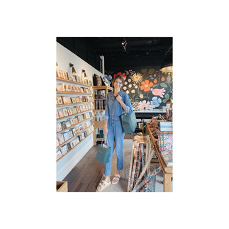 Briana shopping at Rifle Paper Co