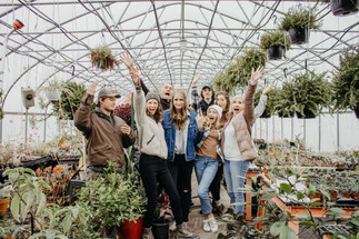 group in a greenhouse