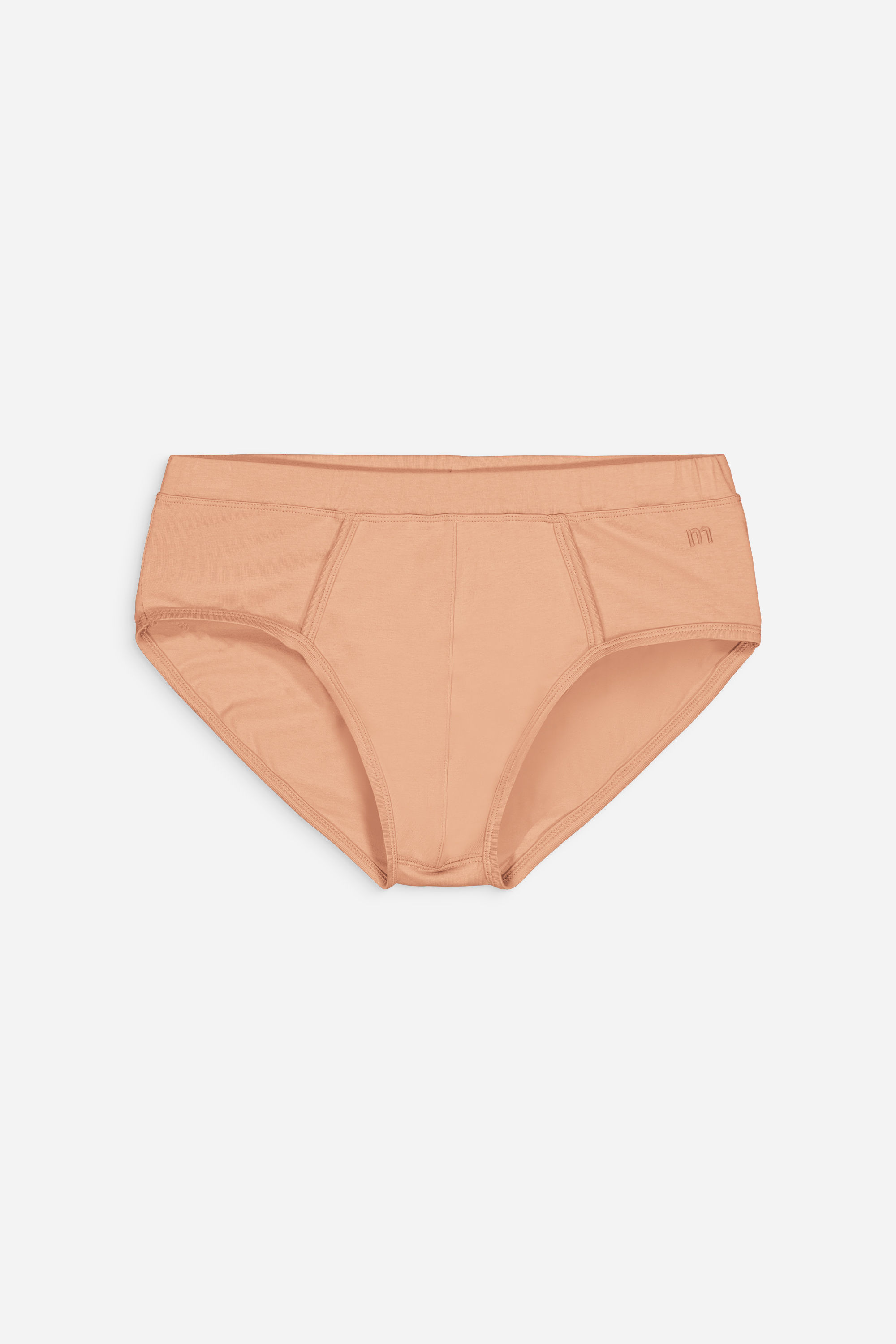 slip corail vu à plat de face coupe classique coton premium pour homme meus paris 