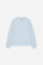 sweat-shirt vu de face jersey bleu ciel col rond  coupe classique coton premium meus paris pour homme 