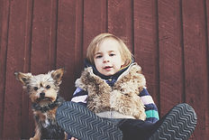 Toddler and Puppy