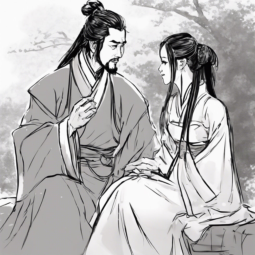Zhuge Liang giving advice to woman falling in love.jpg