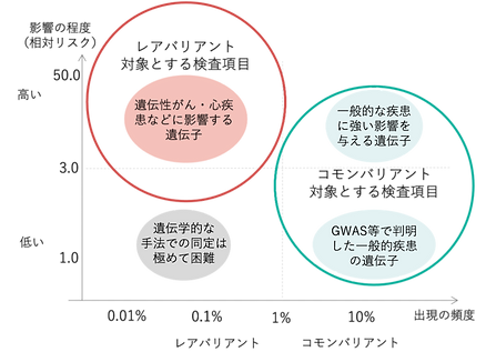 疾患に関連する遺伝子と影響の程度