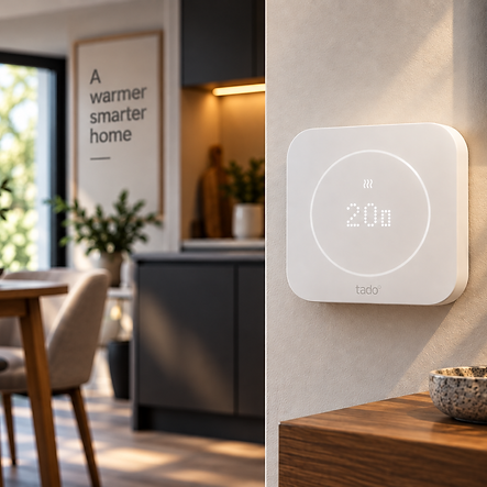 Tado X 2nd generation smart thermostat installed in a modern home