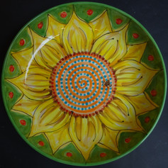 Sunflower bowl with bee