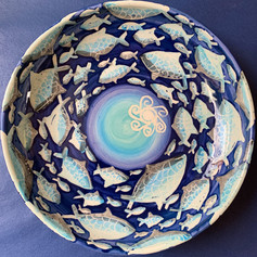 Fish design pasta bowl
