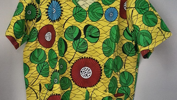 Culture Print Scrub Top