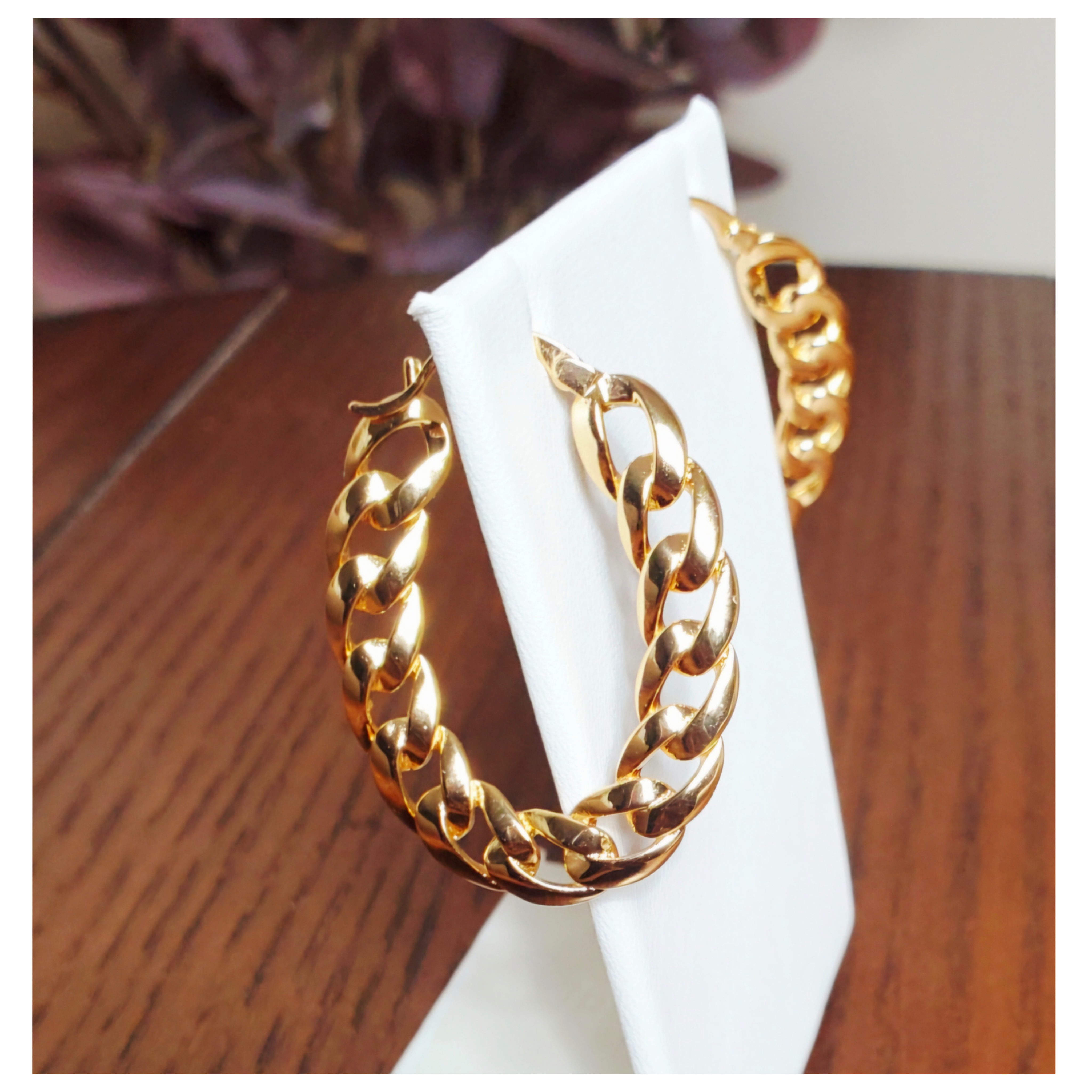 Chain Link Hoop Earrings 