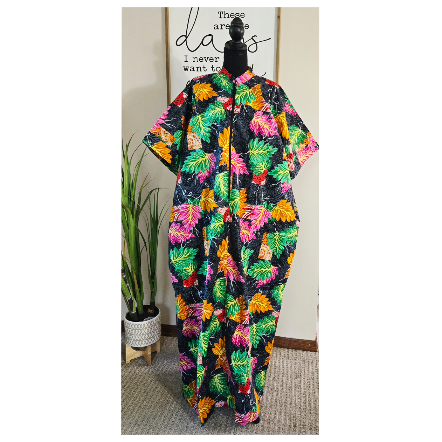 Ankara Boubou Color Leaves 