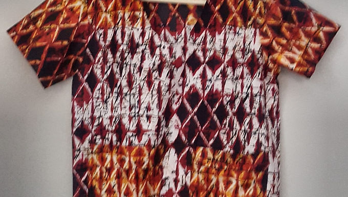 Culture Print Scrub Top