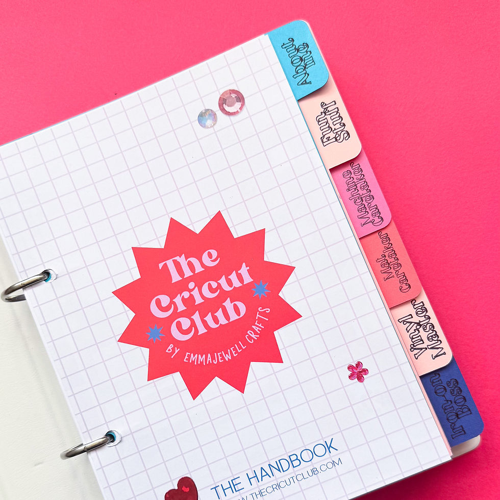 Cricut club handbook with dividers