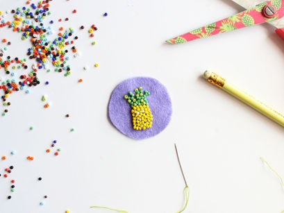DIY PINEAPPLE BEADED PATCH