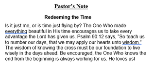 Redeeming the Time