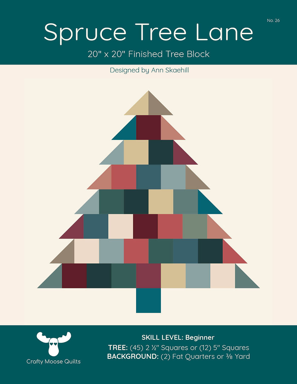 Thumbnail: 20x20 Finished Tree Block pattern, designed by Kris Wspolski