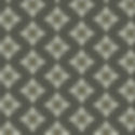 Green fabric with a modern white design and little yellow dots